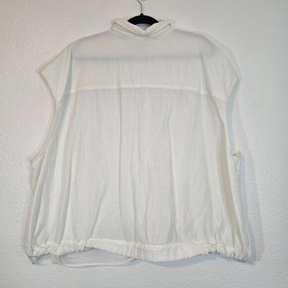 Old Navy Button Up Shirt Women Plus Size 4X White Twist Front Collared Neutral - Picture 4 of 7
